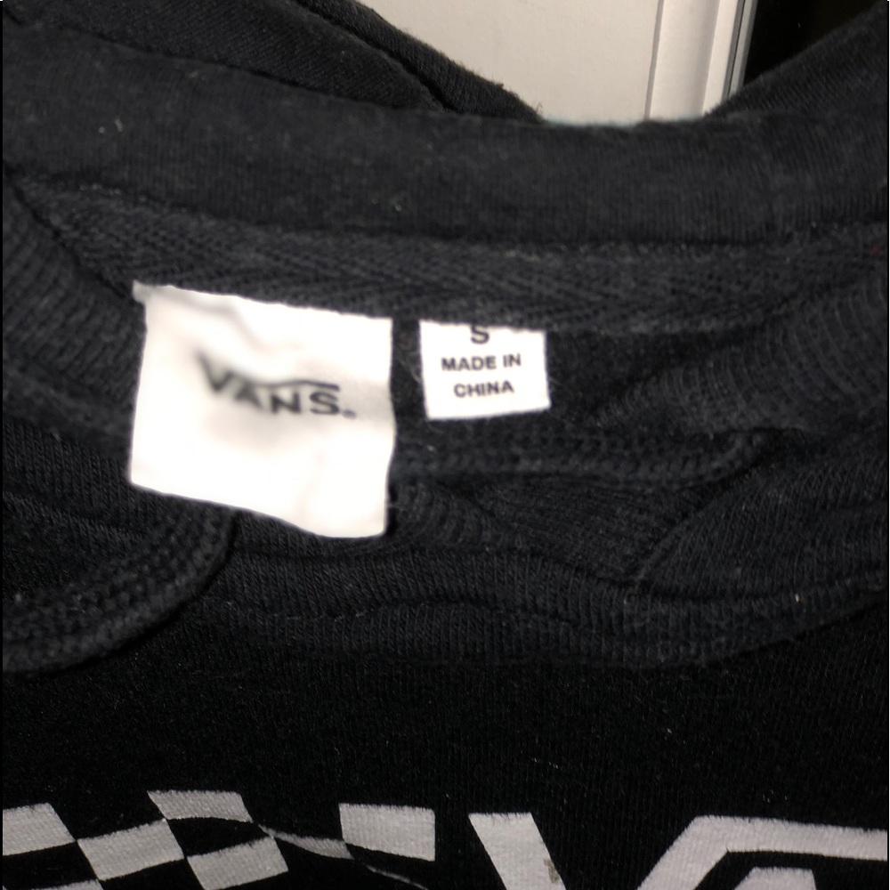 SOLD Vans Classic Checker Black Crop Hoodie - Picture 3 of 4